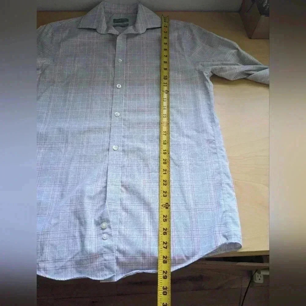MICHEAL KORS Long sleeves button down shirt size small Gray Pink and white - Picture 8 of 8